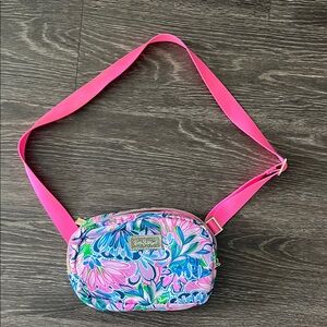 Lilly Pulitzer Vibrant Pink and Blue Crossbody Bag